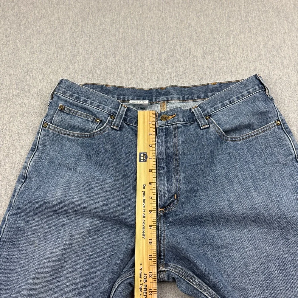 Carhartt Jeans Mens 36x34 Blue Denim Relaxed Fit Straight Holter Workwear 101483